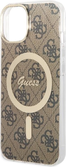 Set mbështjellës Guess GUBPP14SH4EACSW me karikues wireless për iPhone 14 6.1", kafe, MagSafe