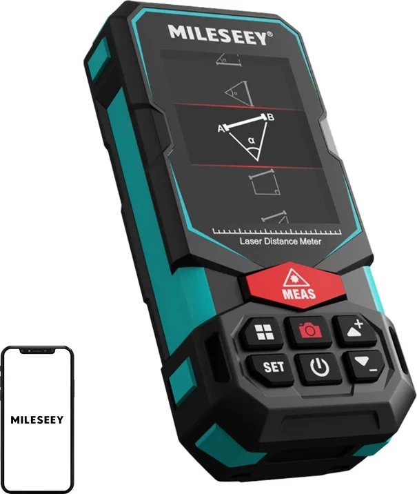 Distancmetër me laser Mileseey S7Mil 100 m, ekran IPS 2.4\", Bluetooth, IP65, zi/jeshile