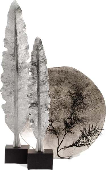 Dekor pendë, polirezine, dru, ngjyrë argjendi, 14x11x74cm