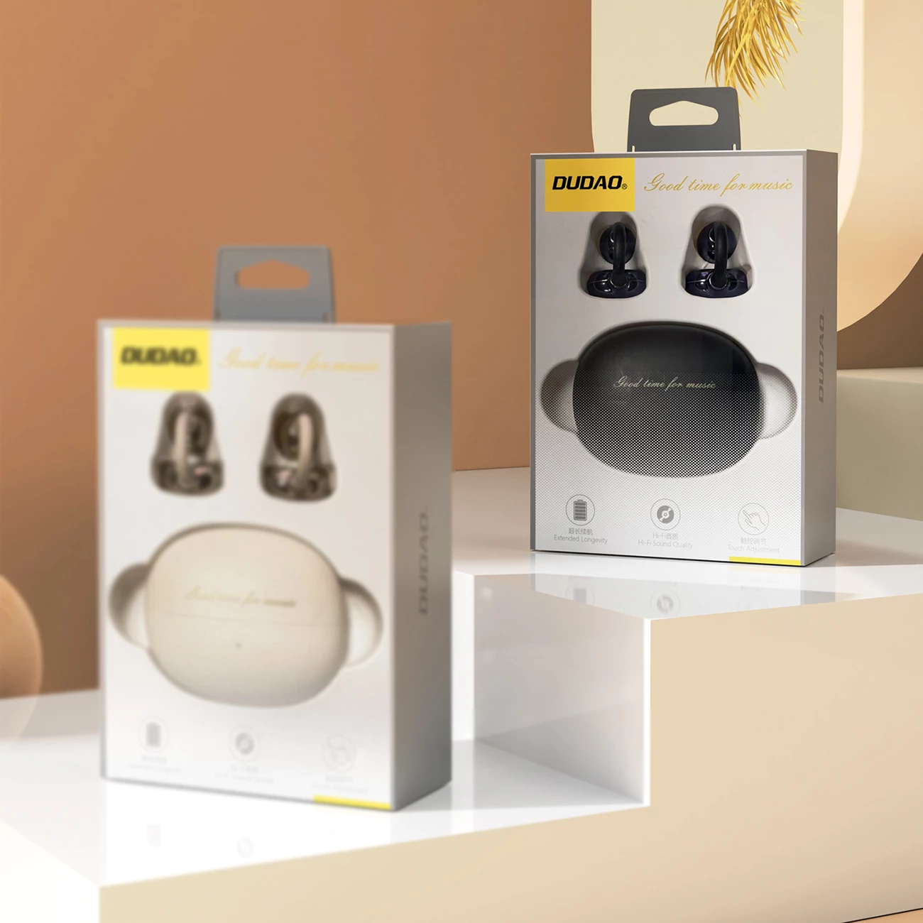 Kufje Dudao U20 TWS Bluetooth 5.4, kasë karikimi 400mAh, USB-C, të zeza, paketim kuti