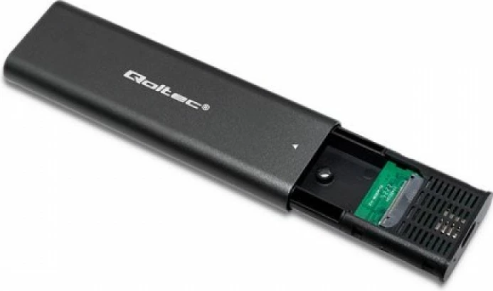 Kuti SSD M.2 Qoltec NVMe/SATA, e zezë