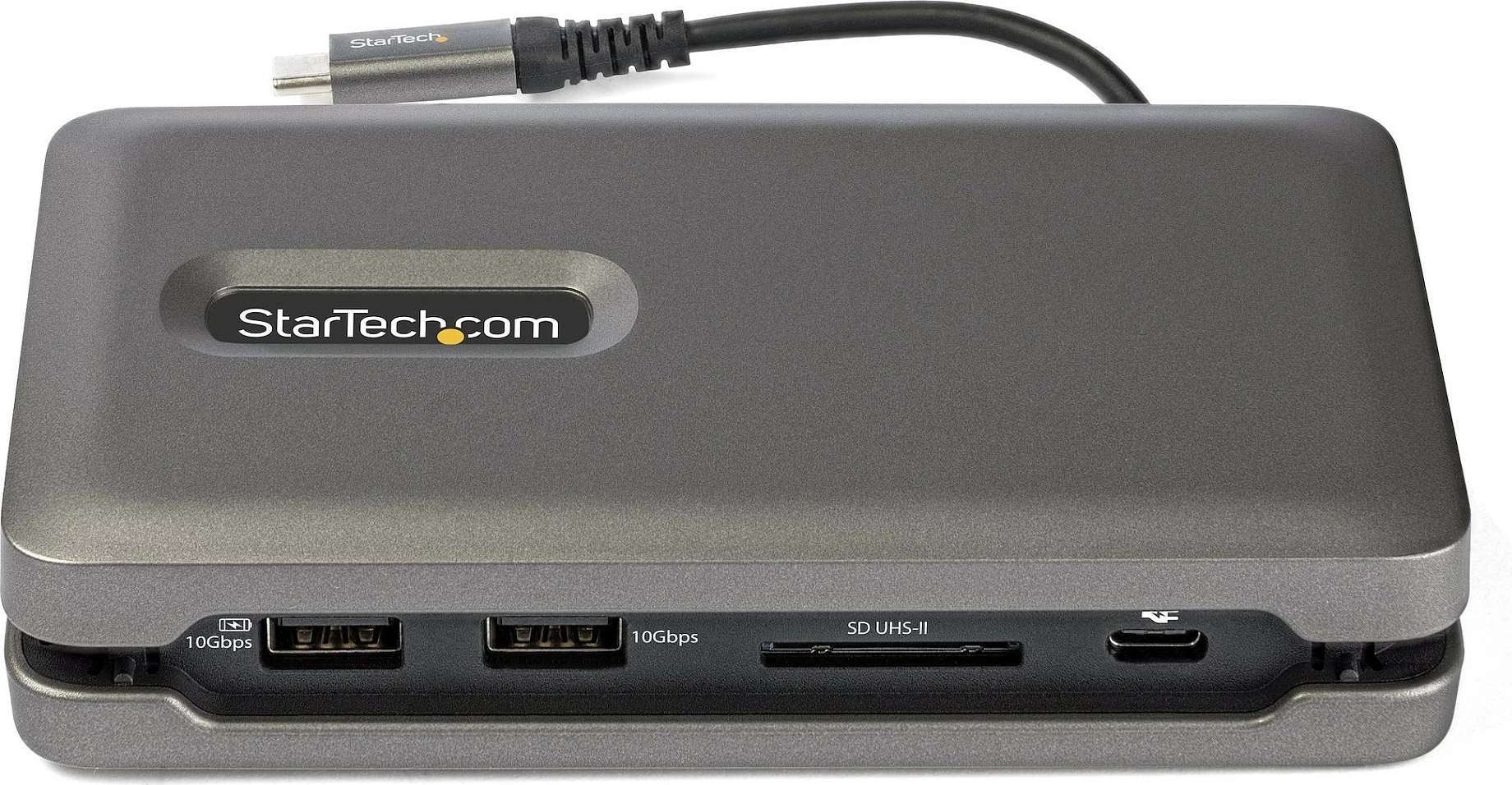 Adapter multiport USB‑C StarTech, Mini Dock HDMI 4K 60Hz, 2x USB-A 10Gbps, LAN Gigabit, SD/MicroSD, PD 100W, gri