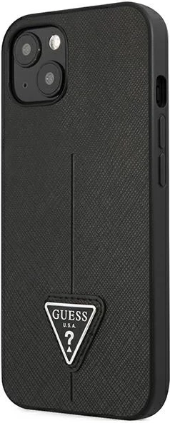 Mbështjellës Guess SaffianoTriangle Logo për iPhone 14 Plus 6.7", i zi