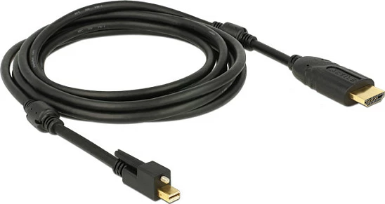 Kabllo Mini DisplayPort në HDMI DeLOCK, 3 m, 4K, e zezë