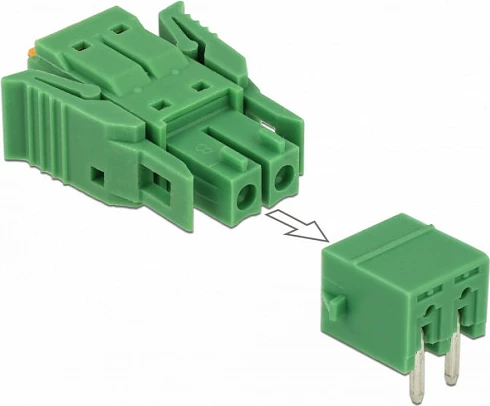Bllok terminali DeLOCK 65952 për PCB, AWG 24-12, 8.45 x 9.05 x 6.95 mm, i gjelbër
