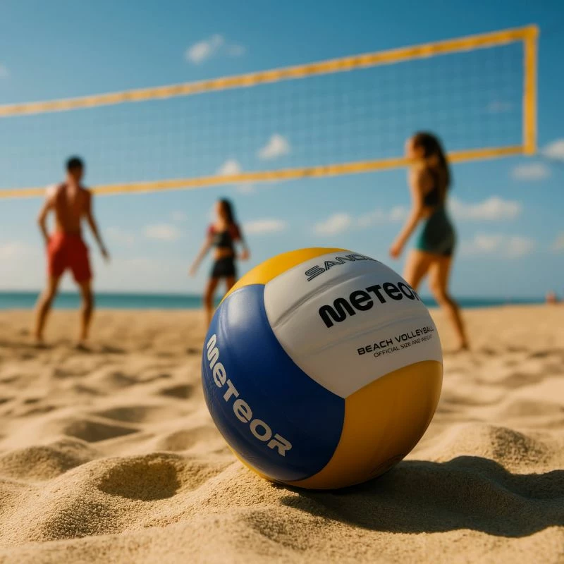 Top plazhi Meteor, bardhë/kaltër/verdhë