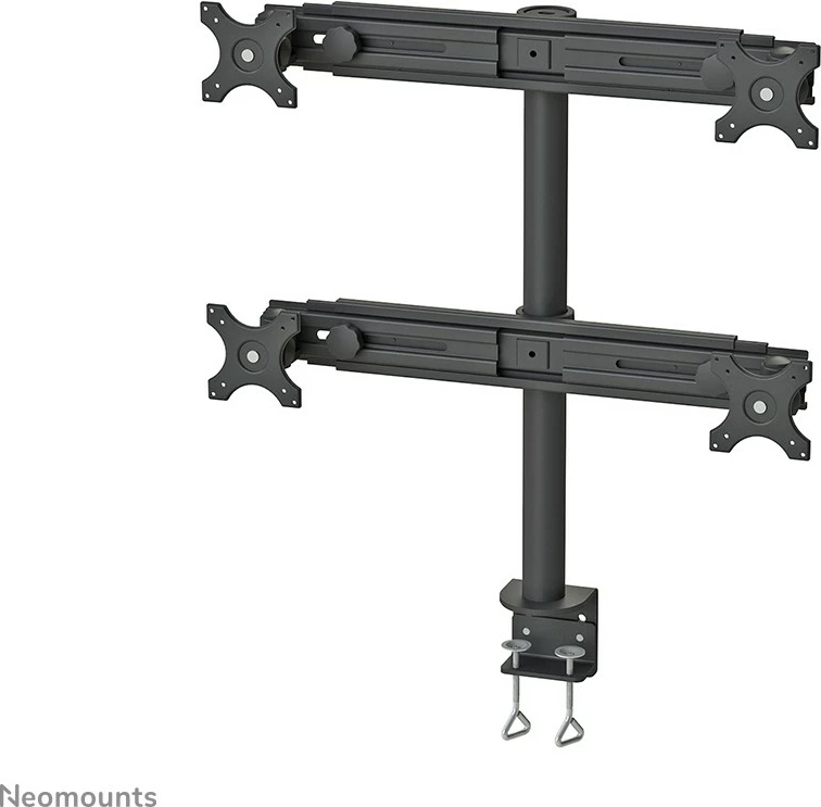 Krah monitori Newstar Neomounts FPMA-D700D4, 4 ekrane, 19-30", rregullim lartësie, i zi