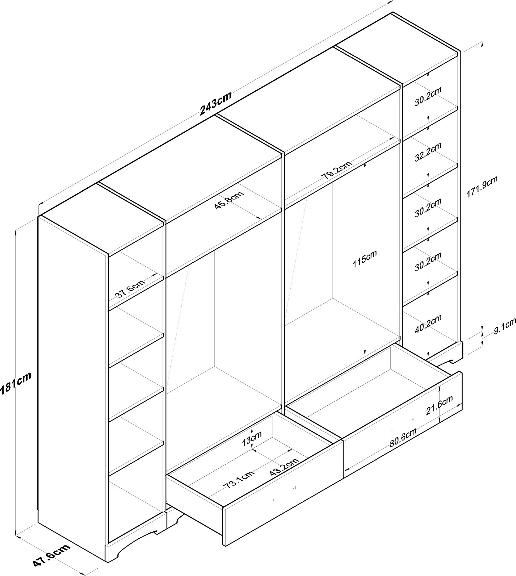 Dollap Hanah Home, F4 - 498, ngjyrë e bardhë