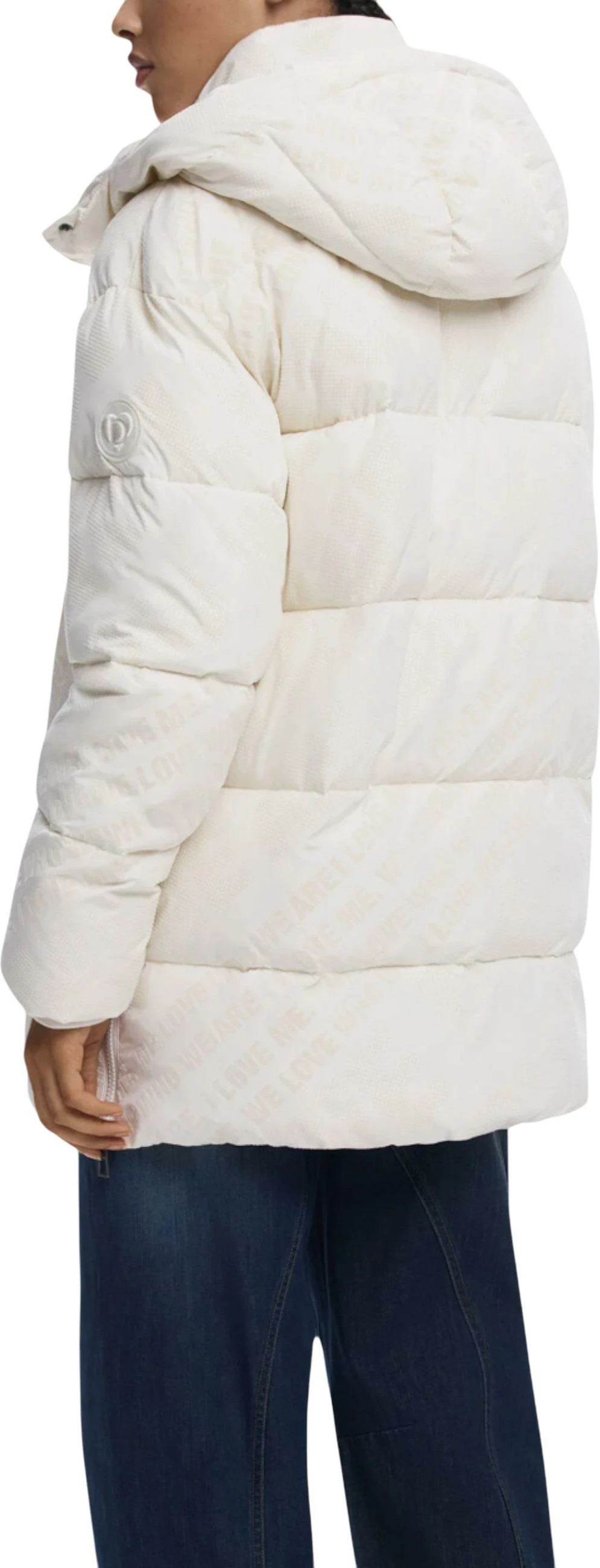 Jakne për femra Desigual PADDED_CADERA_FLOCK 25WWEW23, krem e çelët [Madhësia: M]
