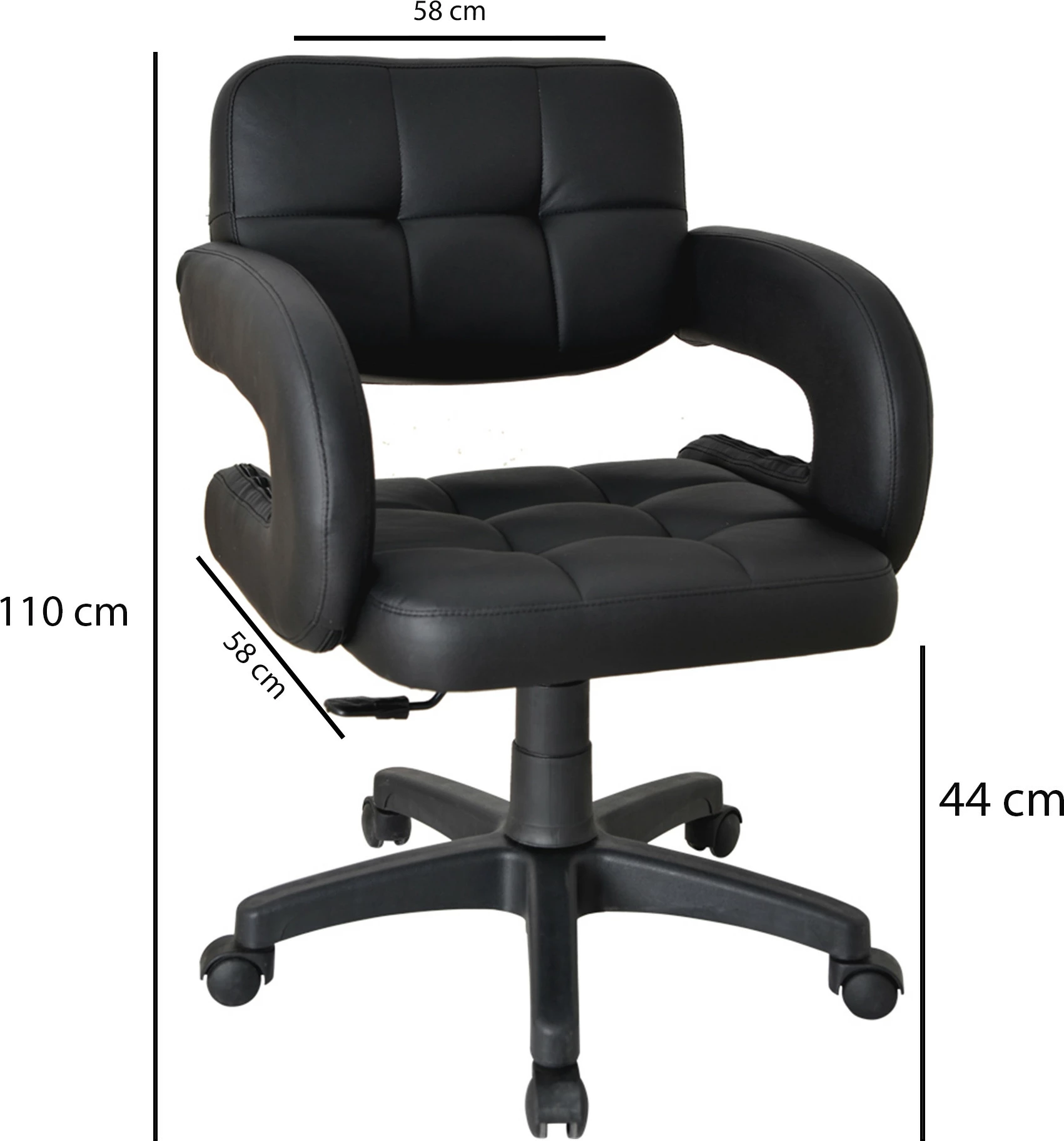 Karrige zyre Hanah Home, Bürocci Cappa, e zezë