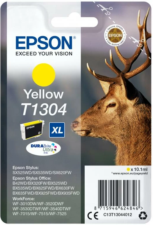 Patron bojë, Epson, T1304 XL, 10.1 ml, e verdhë
