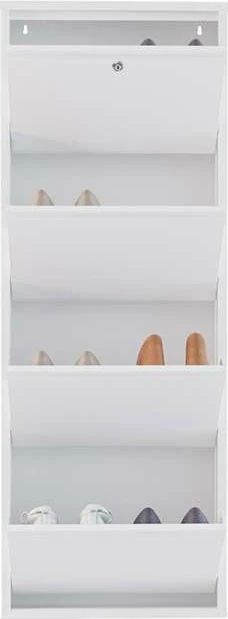 Dollap këpucësh Skye Decor, metal, 4 pjesë, me kyç, e bardhë