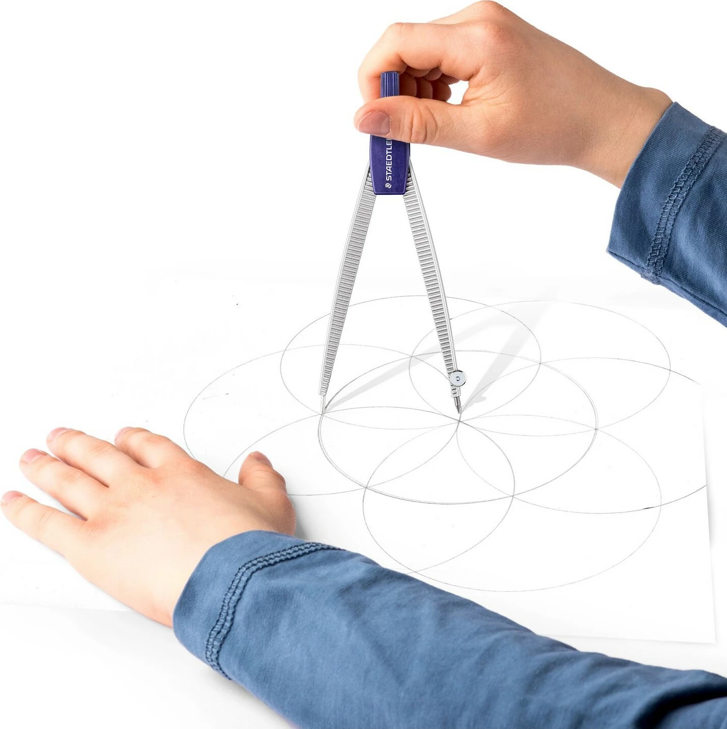 Kompas STAEDTLER Noris 550, 1 copë, blu/argjend