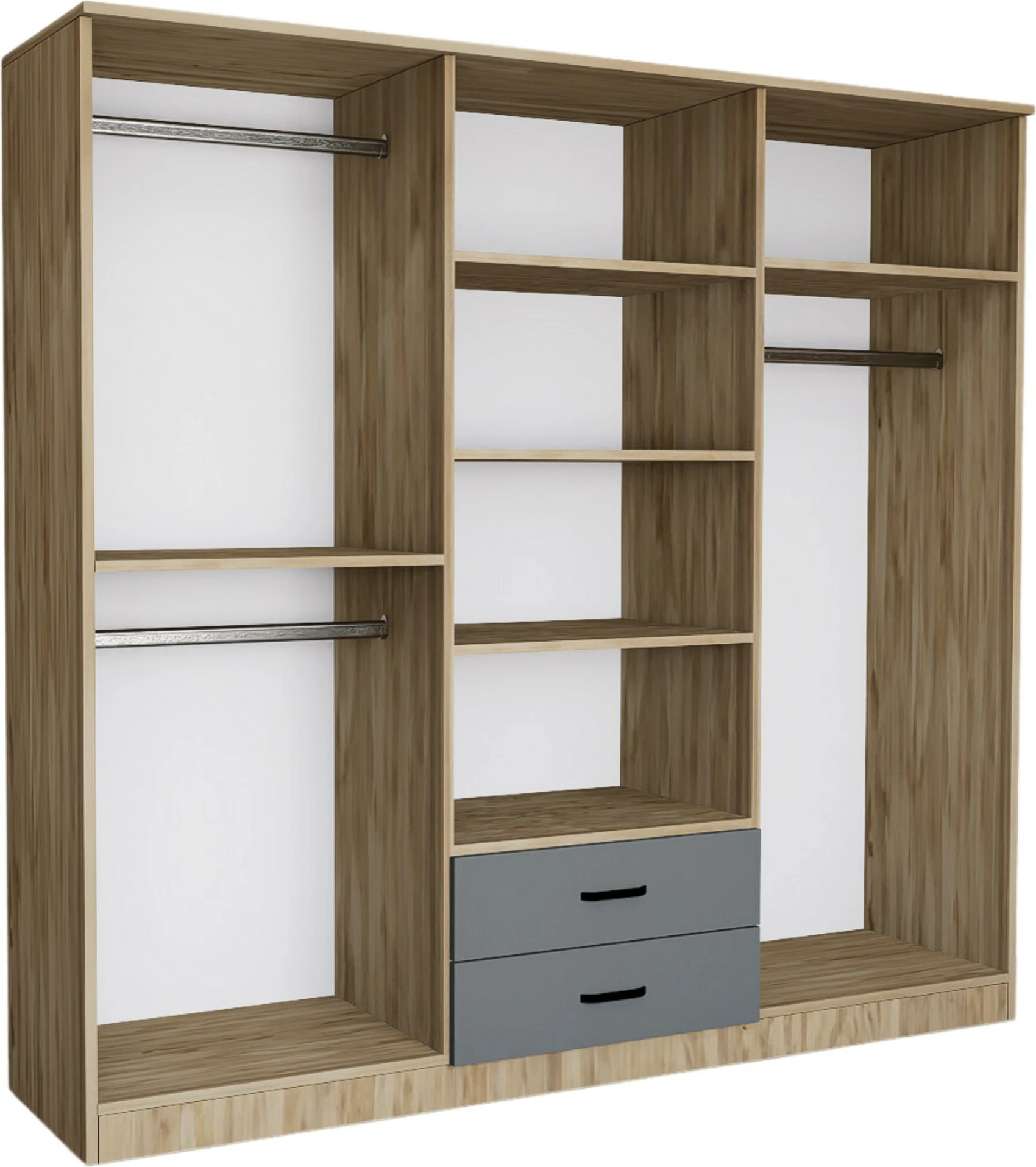Dollap Skye Decor, ngjyrë gri dhe e bardhë, Yaman Luna - Fel 1600-65, 180x190x45 cm