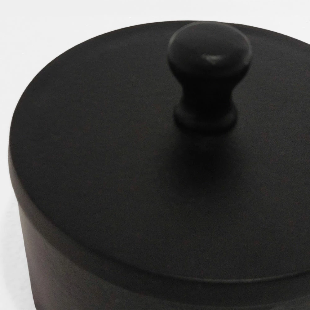 Enë magazinimi me kapak, alumin i zi, 14x14x10cm