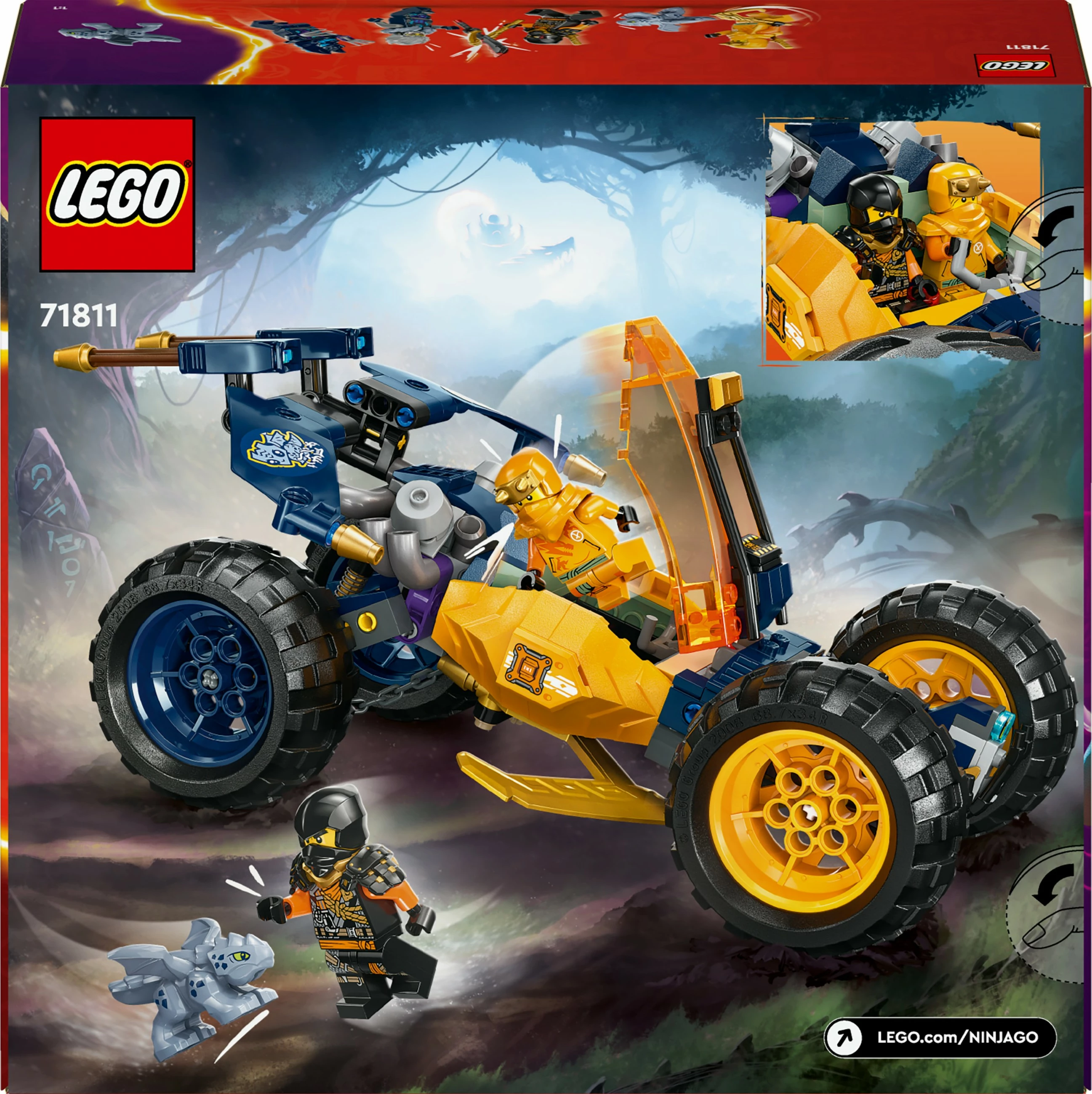 Set ndërtimi LEGO Ninjago 71811 Arins Ninja-Gelndebuggy, 267 pjesë, multikolor