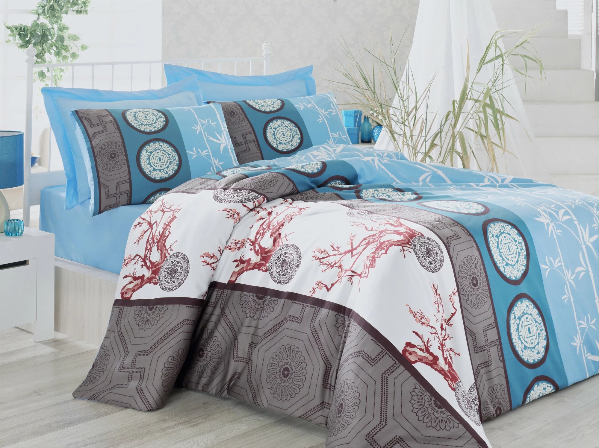 Set mbulesë jorgani XXL prej sateni, njësh, L'essentiel, Feodora