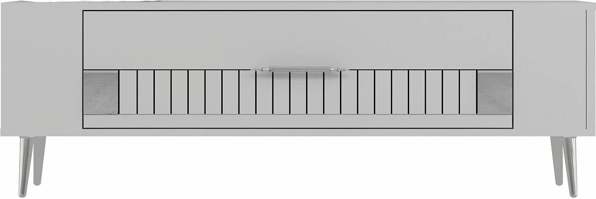 Komodë TV Skye Decor, Retrolp4, e bardhë, argjend