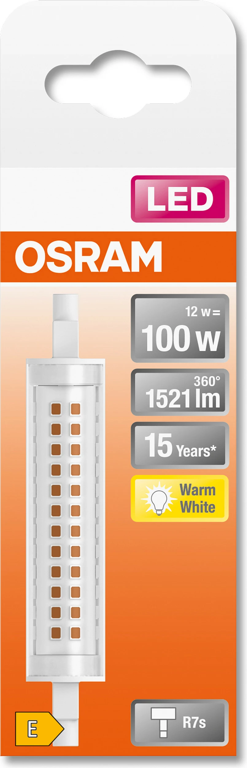 Llambë LED OSRAM Slim Line R7s 12W 1521 lm, 2700K Warm White