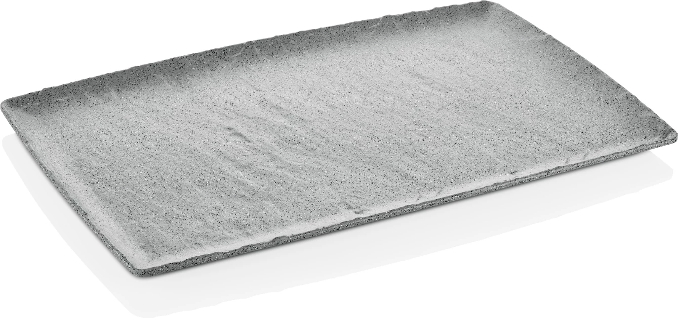 Tabaka servirëse melamine, Fine Dine, Polaris Platter GN 1/1, 530x325 mm, gri granit
