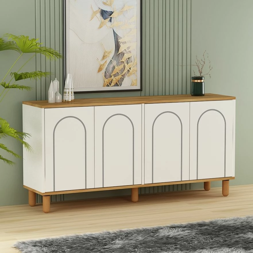 Konsol Skye Decor, Fayron, ngjyrë lis safir dhe e bardhë