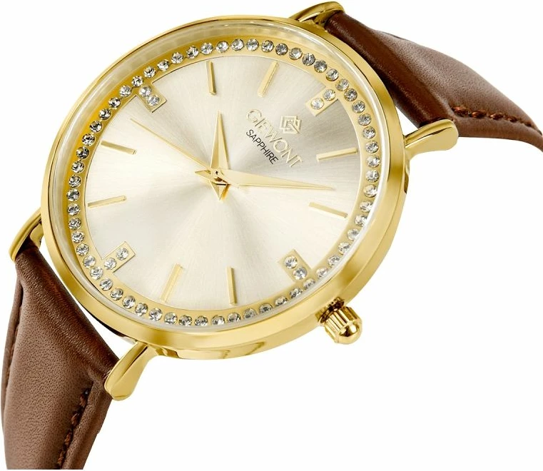 Orë dore femra Giewont GW5390-A3, e artë, rrip lëkure kafe