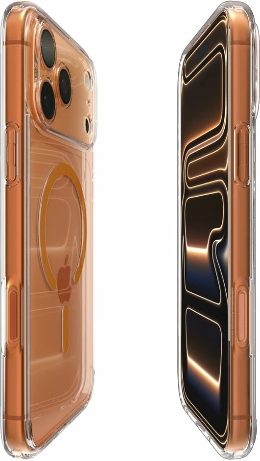 Mbështjellës Spigen Ultra Hybrid MagSafe për iPhone 17 Pro Max, Transparent/portokalli, 1 copë
