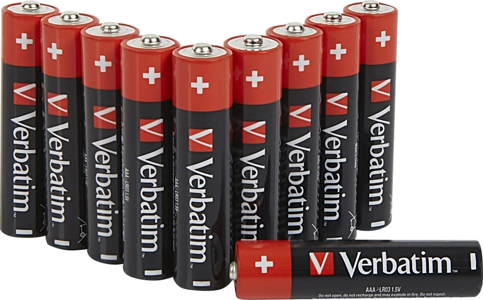 Bateri AAA alkaline Verbatim AAA-LR03 (LR03/HR6-49504), 1.5V, paketë 24 copë, e zezë/kuqe