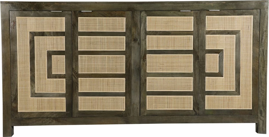 Bufe Maiandros, ngjyrë kafe e errët/natyrale, 200x46x102 cm