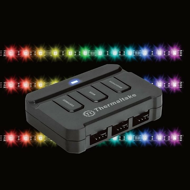 Shirit LED RGB Thermaltake Lumi 3 copë, 300mm, i zi
