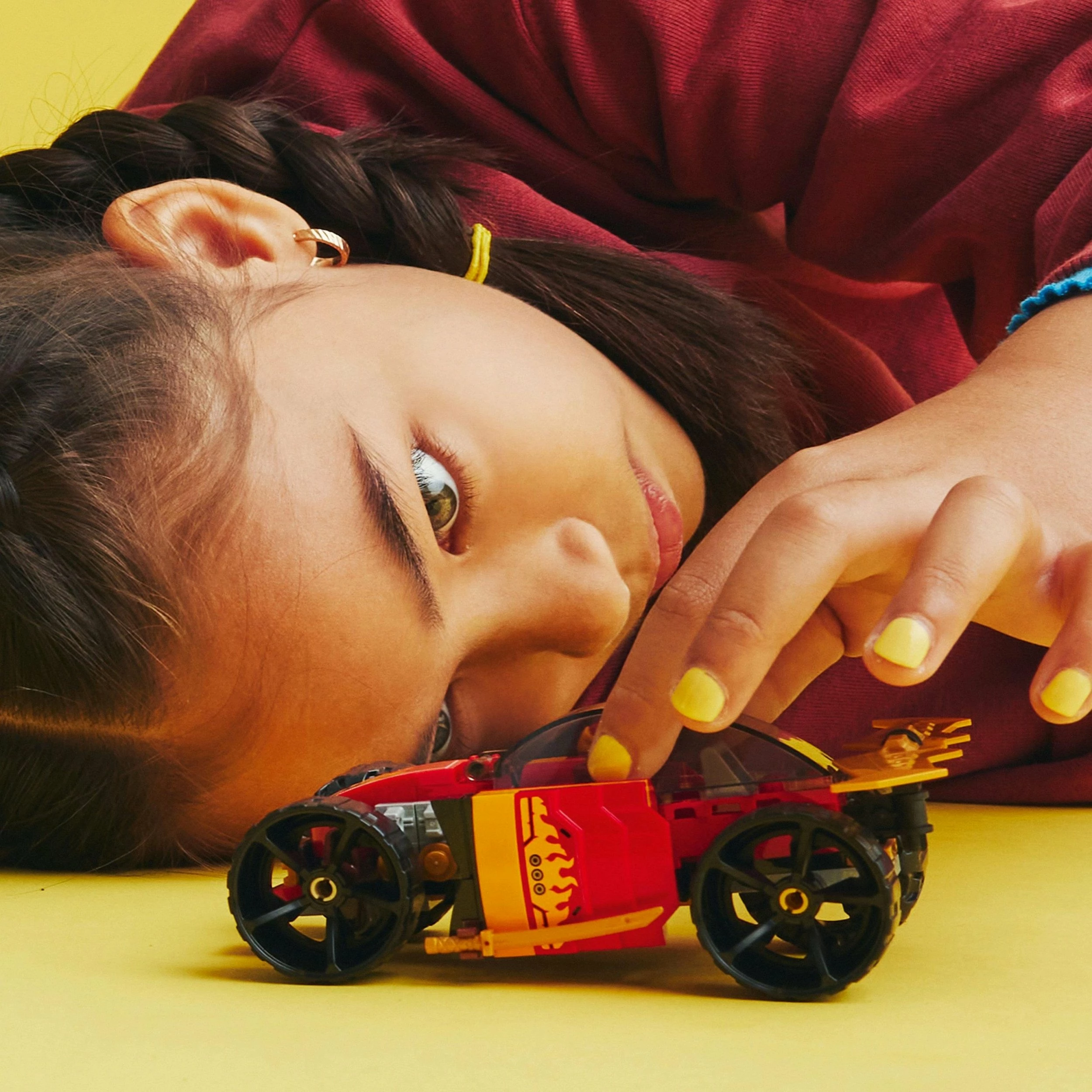Set LEGO NINJAGO Kai's Ninja Race Car EVO 71780, 94 copë, e kuqe/ari