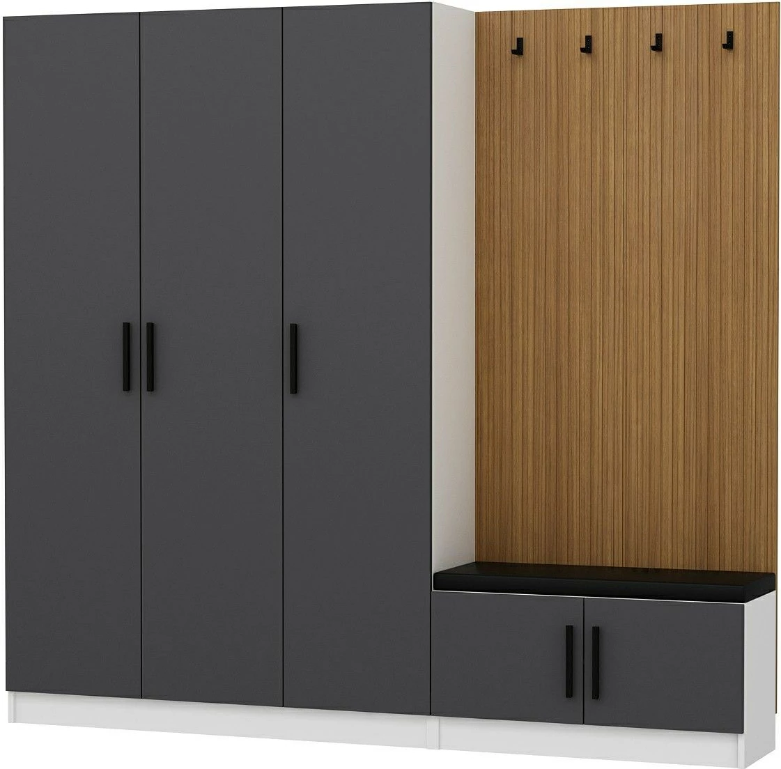 Stendë për korridor Skye Decor, Noah, anthracite, 225x210x35cm