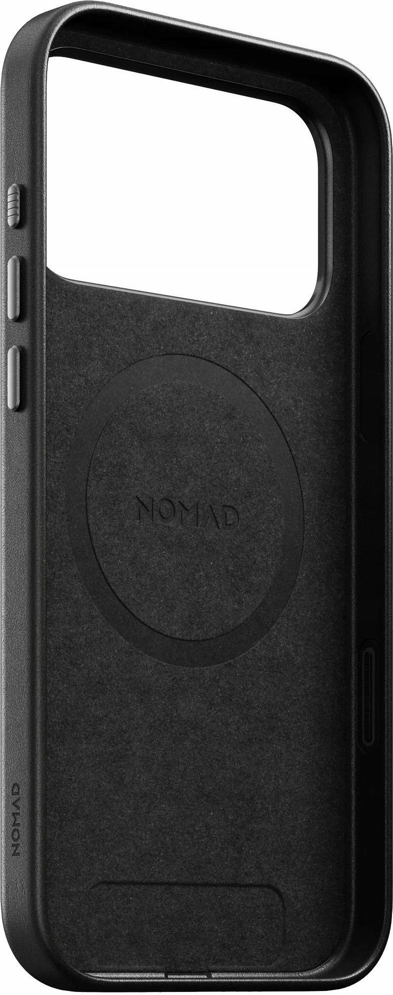 Mbështjellës Nomad Traditional Leather Case për iPhone 17 Pro, MagSafe, lëkurë natyrale, i zi 4