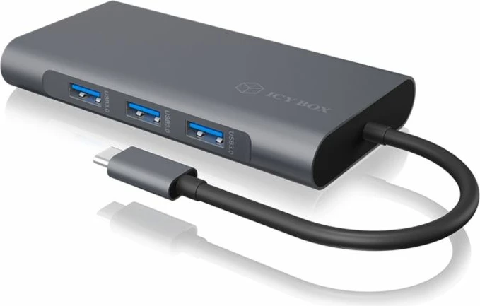 Docking station USB-C ICYBOX IB-DK4040-CPD Power Delivery 100W, 4K HDMI + VGA, antracit/zi