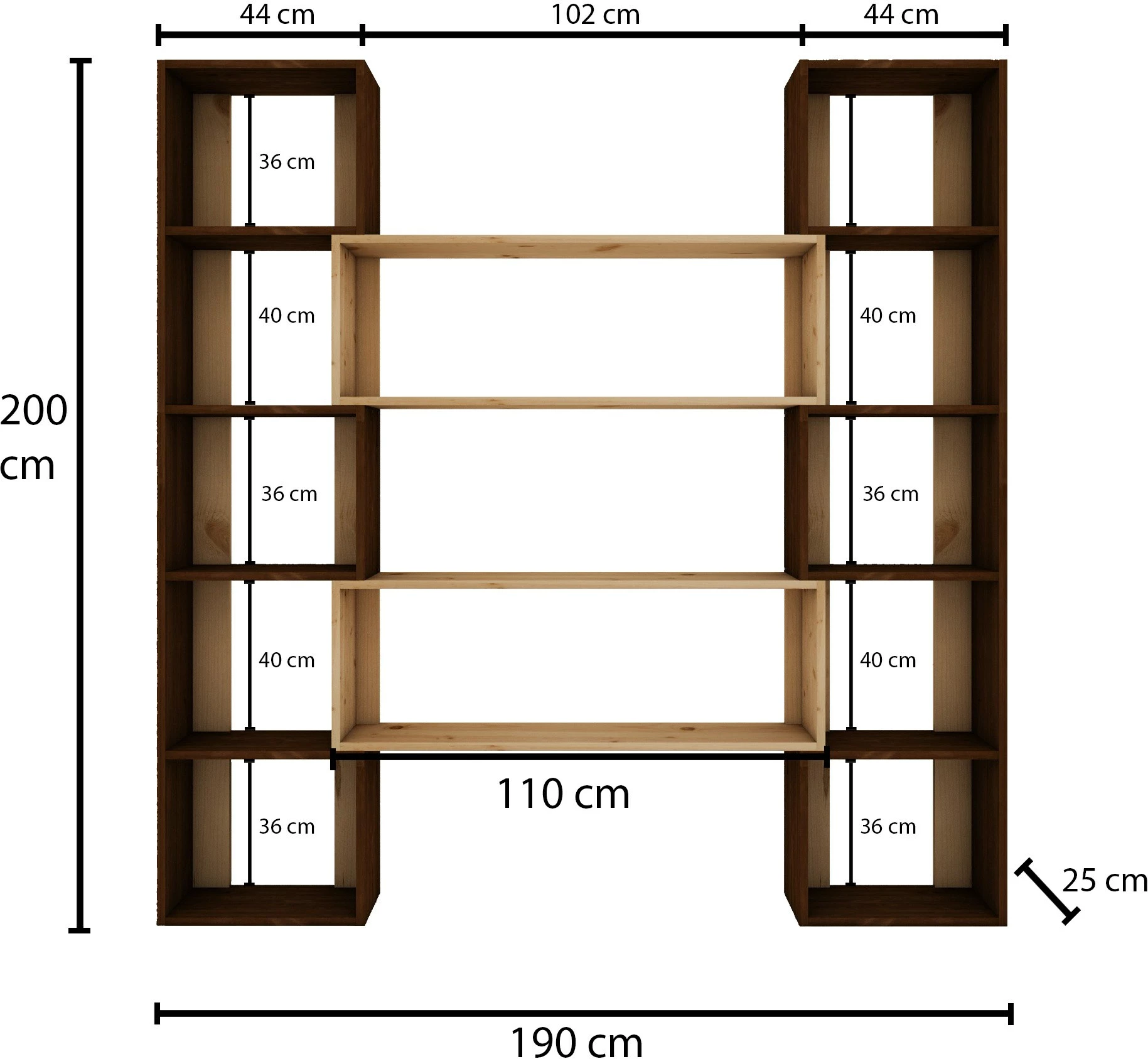 Raft librash Skye Decor, ngjyrë arre, CPT6013-200