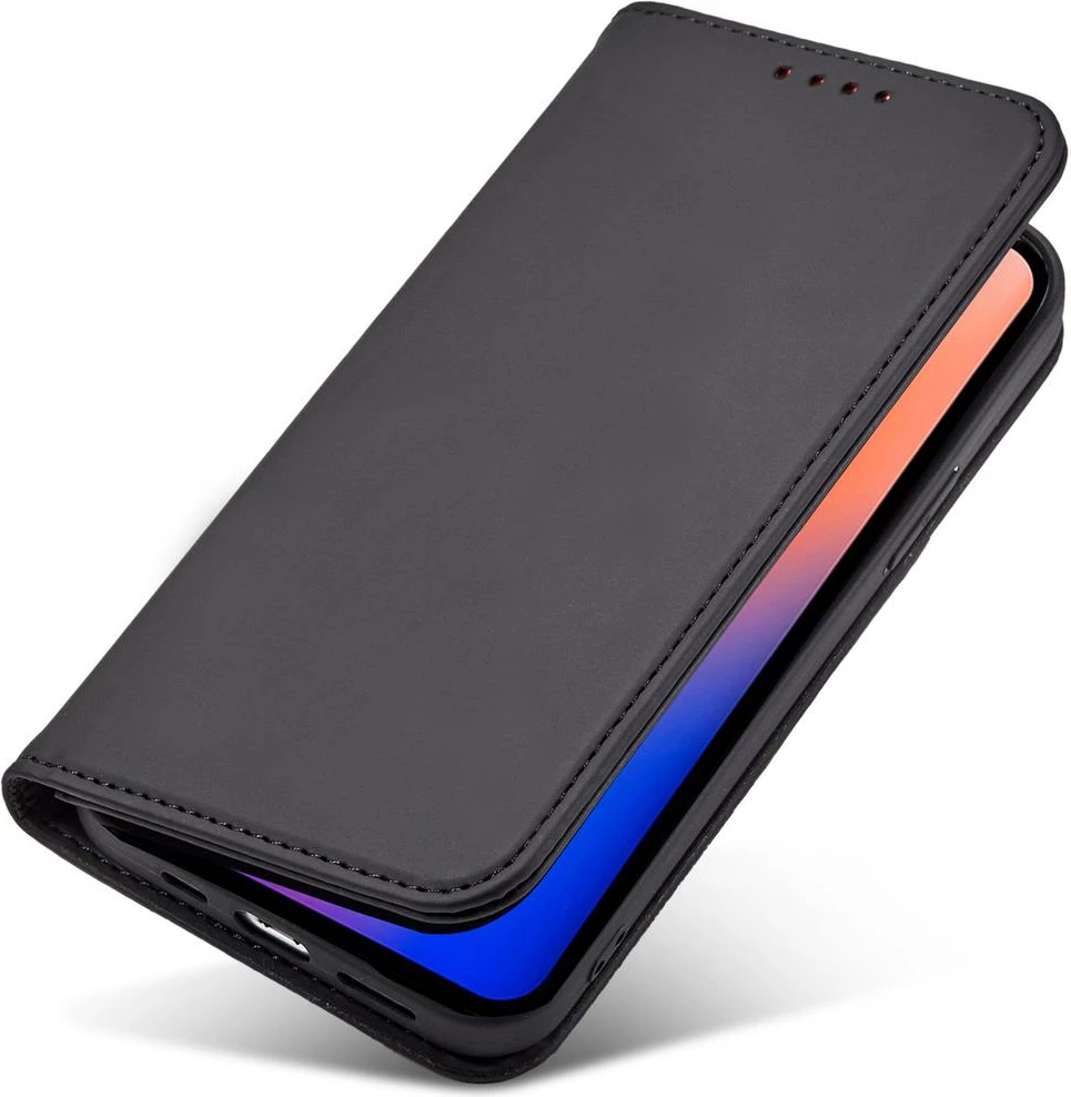 Mbështjellës Hurtel Magnet Card Case për iPhone 12 Pro Max, me portofol dhe mbajtëse, i zi