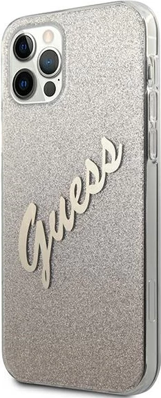 Mbështjellës Guess GUHCP12LPCUGLSGO për iPhone 12 Pro Max 6.7", Glitter Gradient, Gold