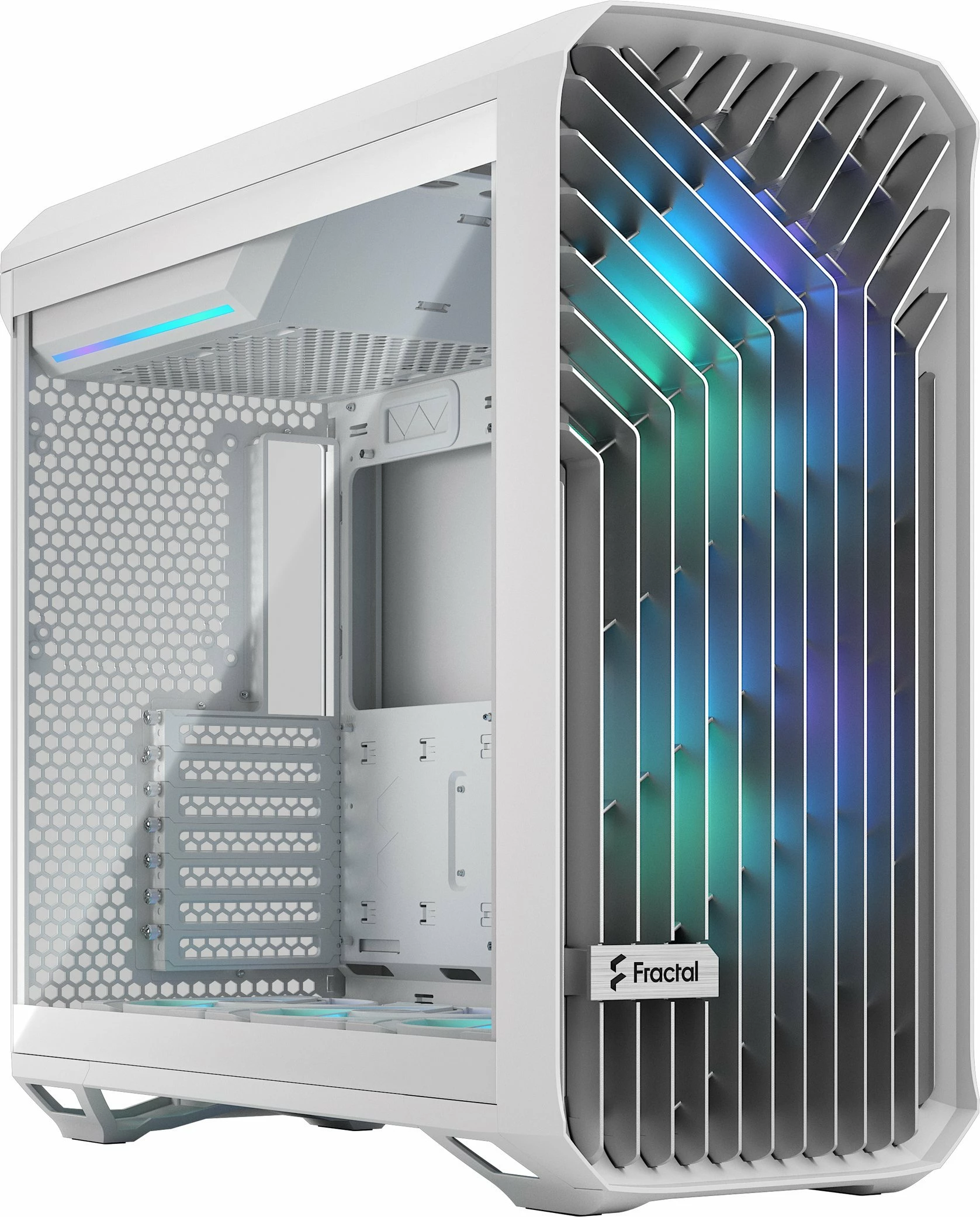 Kasë Fractal Design Torrent RGB TG Clear Tint (FD-C-TOR1A-07) Full Tower ATX/eATX, 5 ventilatorë, USB-C, e bardhë