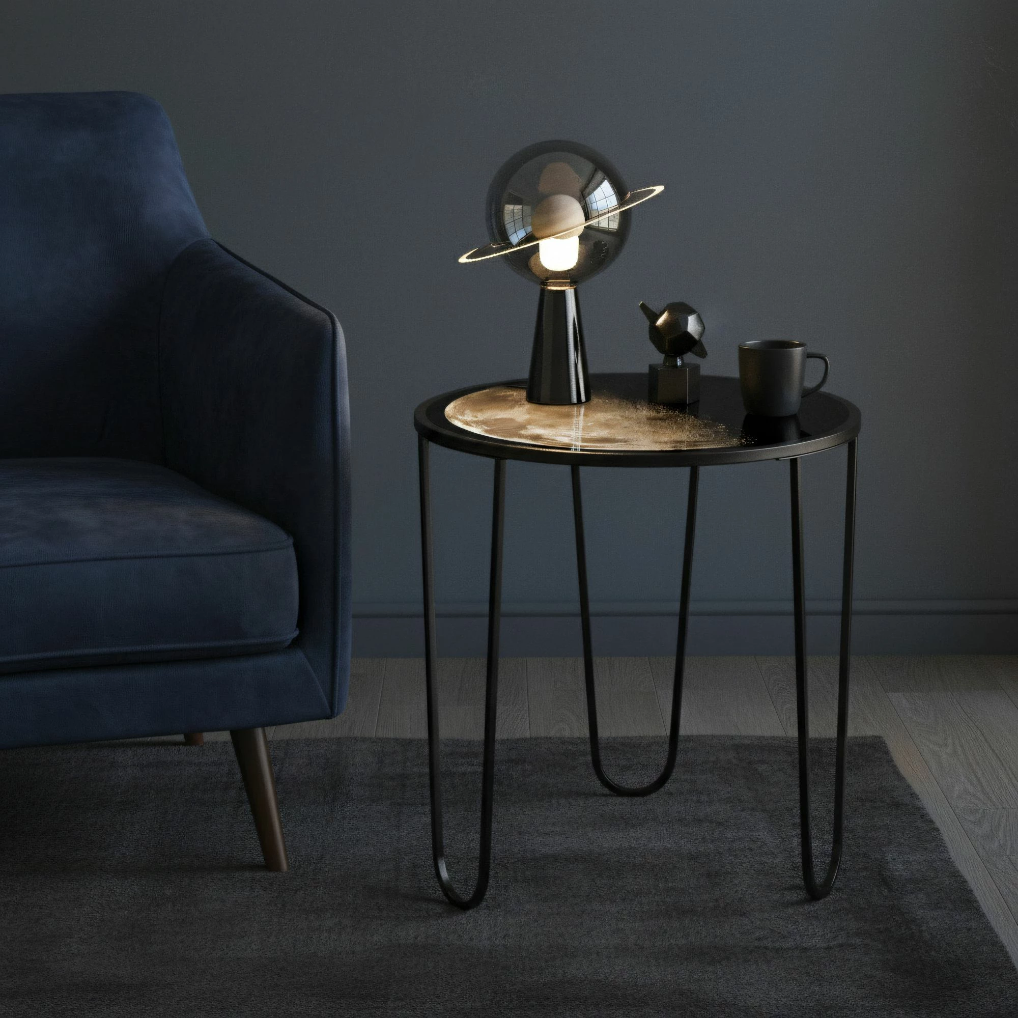 Tavolinë kafeje moderne, xham i temperuar, shumëngjyrëshe, Skye Decor, SHB-033-B