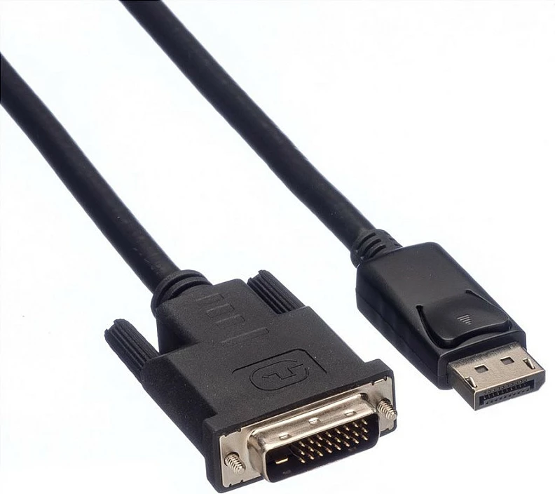 Kabllo DisplayPort në DVI-D ROLINE DP-DVI LSZH 1.5m Dual Link, e zezë