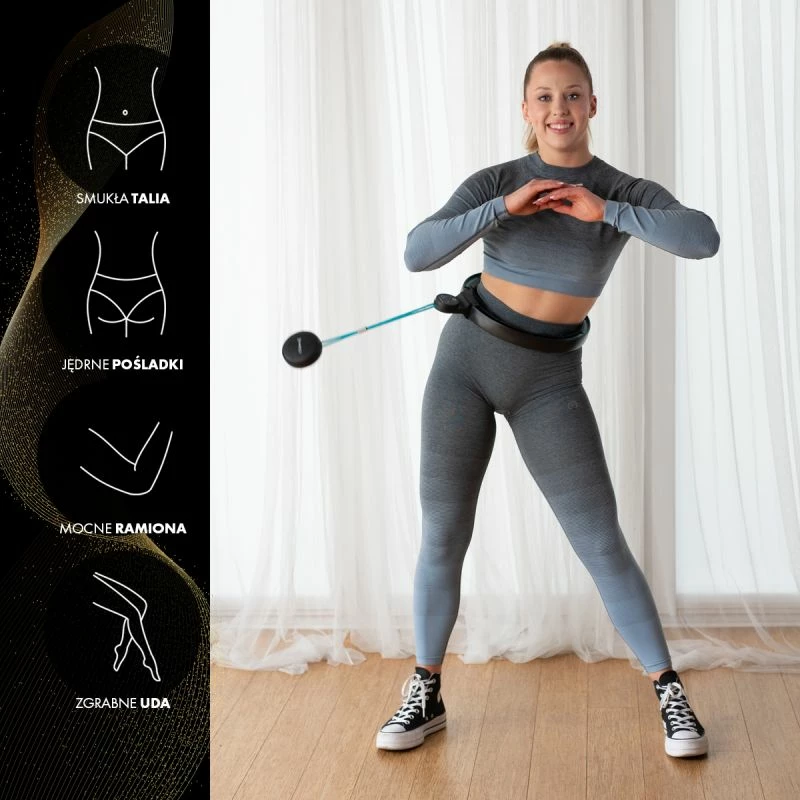 Hula hop me magnete dhe peshë HMS HHM17, i zi/turkuaz