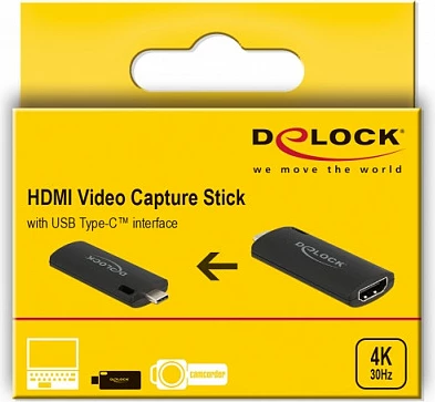 Stick kapje video HDMI DeLOCK MS2109, USB-C (USB 2.0), 4K@30Hz, e zez