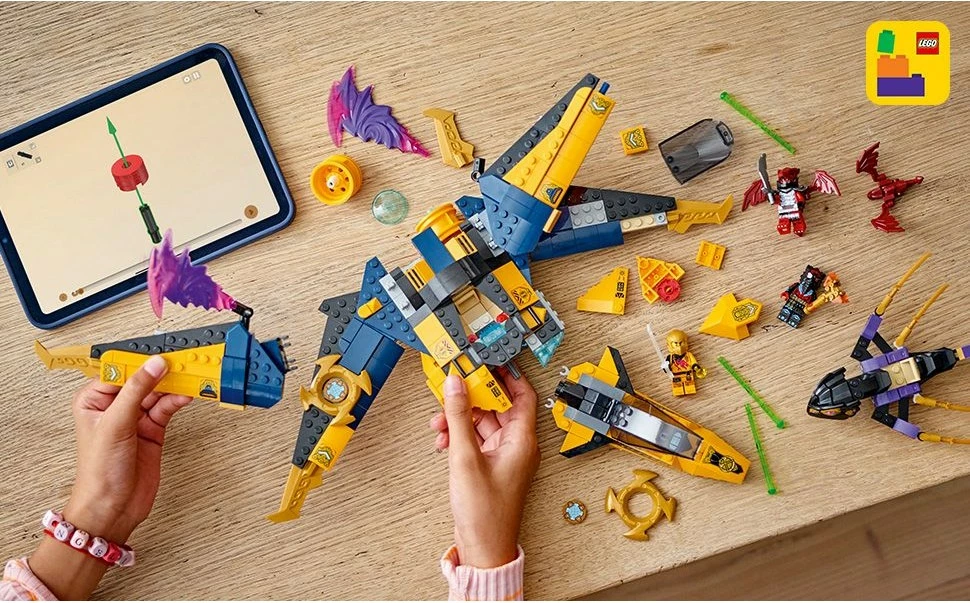 Set ndërtimi LEGO Ninjago 71833 Ras & Arin Super Storm Jet, 510 pjesë, multikolor