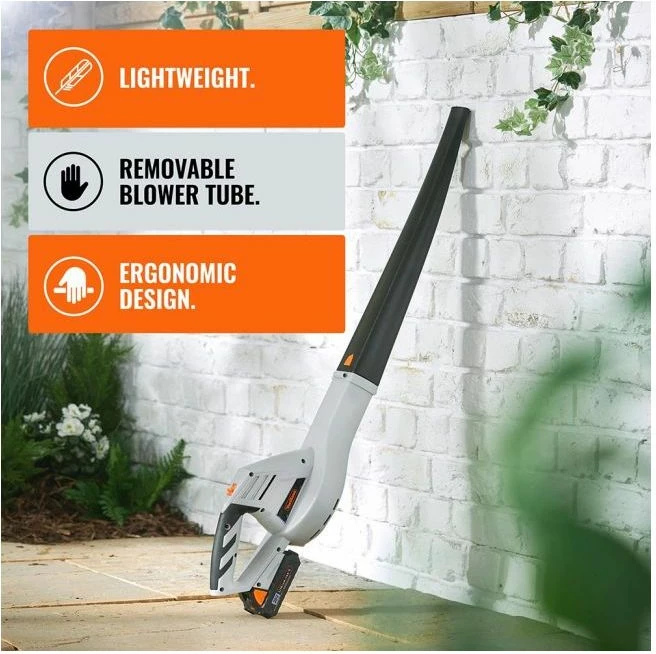 Fryrës gjethe me bateri VONHAUS G-Series MAX 20V Li-ion, 12000 rpm, 1.71 kg, me bateri & karikues, gri/zi