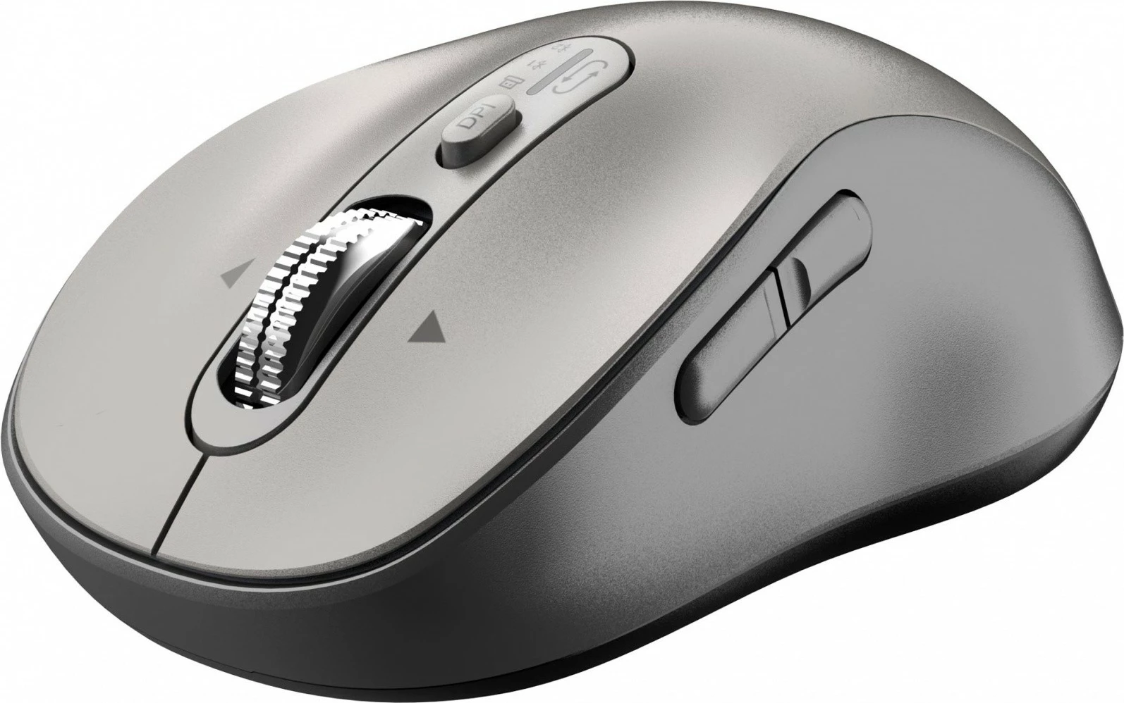 Maus YENKEE YMS 2010SR GYRO pa kabllo, Dual Bluetooth 5.1 + USB 2.4GHz, 3200 DPI, 6 butona, e zezë/argjendtë, me 2x bateri AA