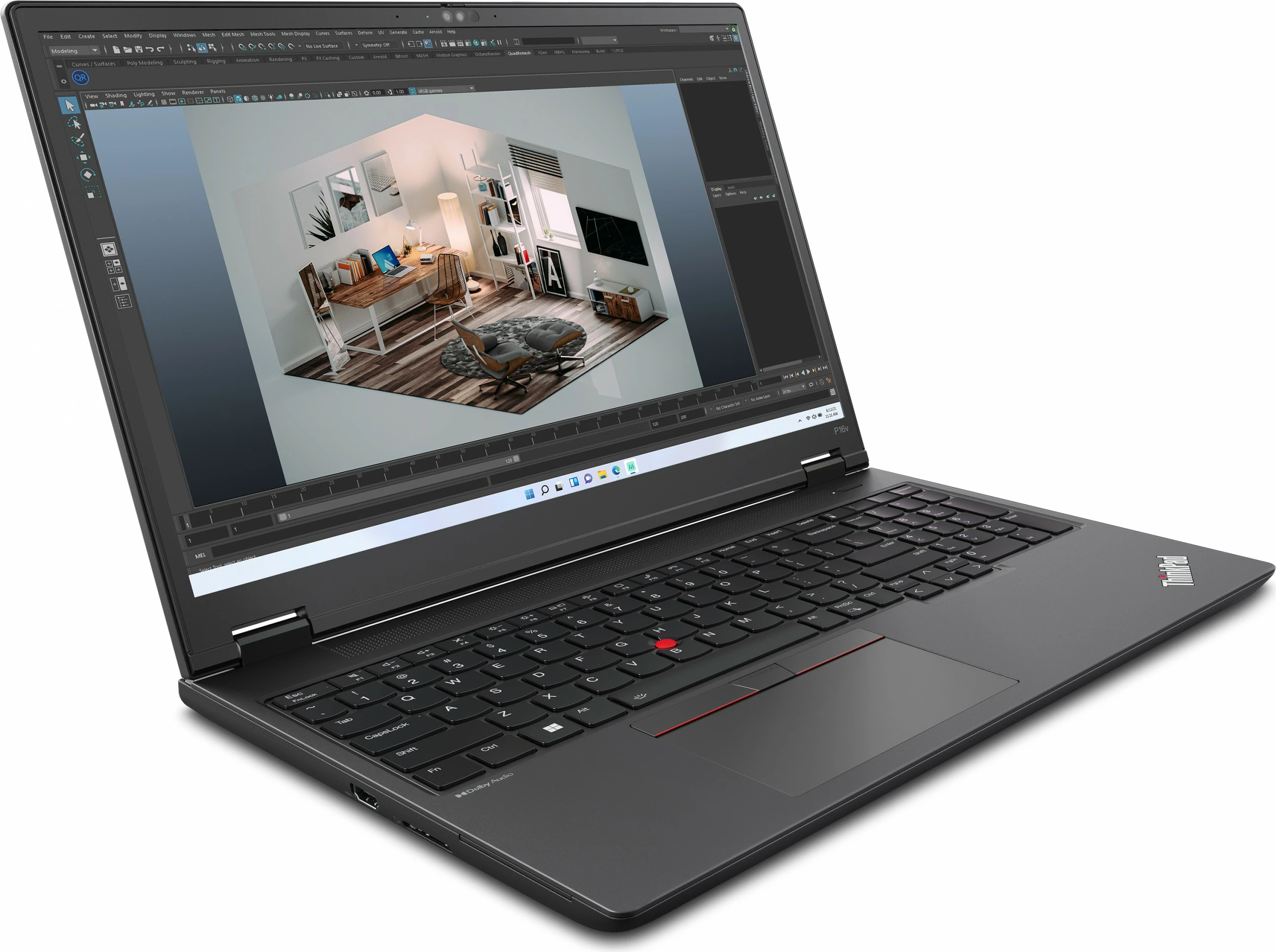 Laptop Lenovo ThinkPad P16v G2, i7-155H, 32GB RAM, 1TB SSD, RTX 500 Ada, 16", e zezë