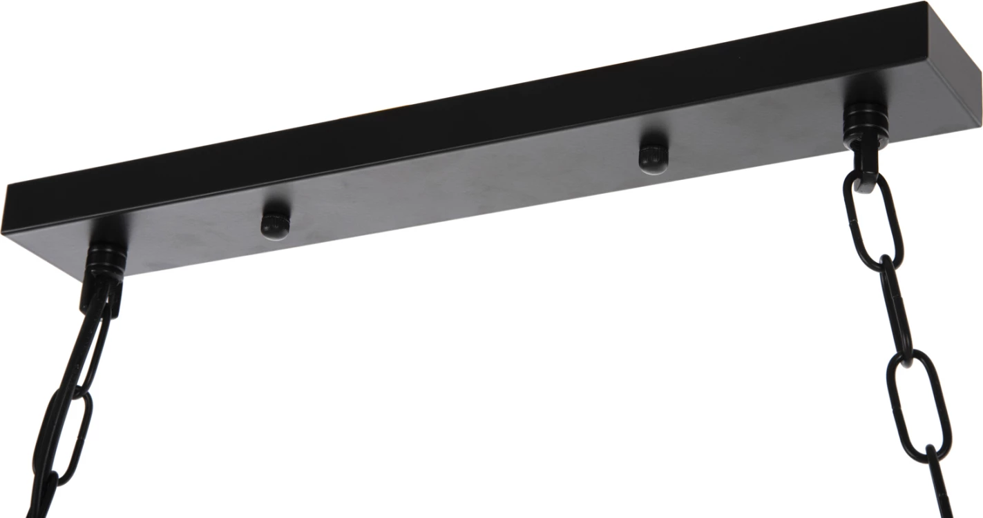 Llambë varëse tavani 3-dritash FH4180 metal i zi-litar kërpi natyral 80x14,5x137Hcm