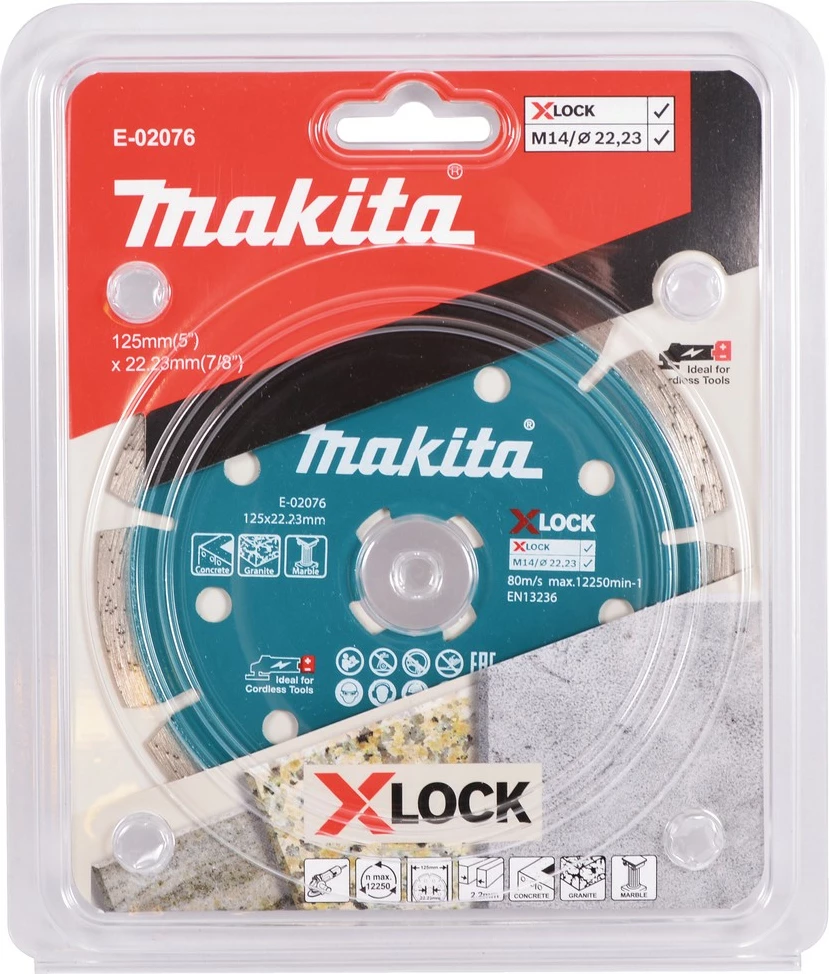 Disk diamanti i segmentum Makita E-02076, 12.5 cm, 2.22 cm, për beton, granit, mermer
