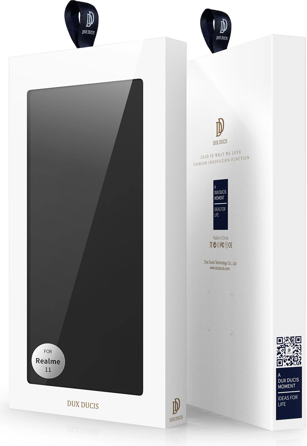 Mbështjellës Dux Ducis Skin Pro për Realme 11, me xhep kartelash dhe mbështetëse, i zi