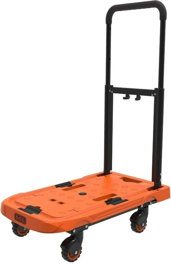 Karrocë transporti e palosshme Black+Decker BXWT-H203, platformë 61.4 x 37.3 cm, max 90 kg, portokalli/zezë